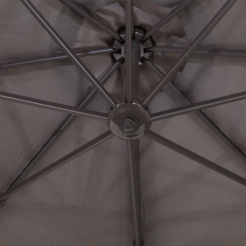 3m Grey Cantilever Garden Parasol