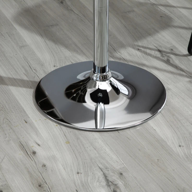 Modern Height Adjustable Counter Bar Table with 360° Swivel Top & Electroplated Metal Base - Black & Silver Pub Desk