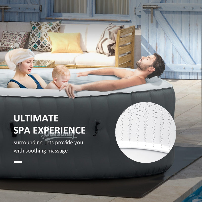 Square Inflatable Hot Tub - Light Grey