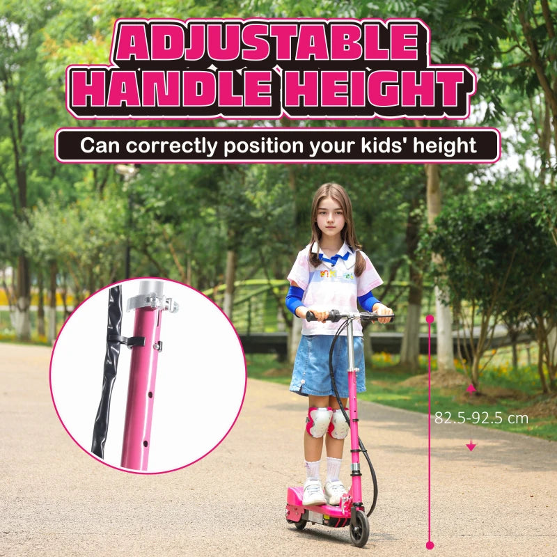 Foldable Electric Kids Scooter for Ages 7-14 Years in Pink