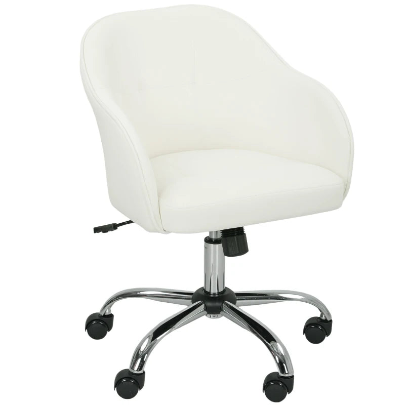 Luxurious Cream Velvet-Feel Office Chair 46-56 cm Height Adjustable Ergonomic Design for Comfort and Style
