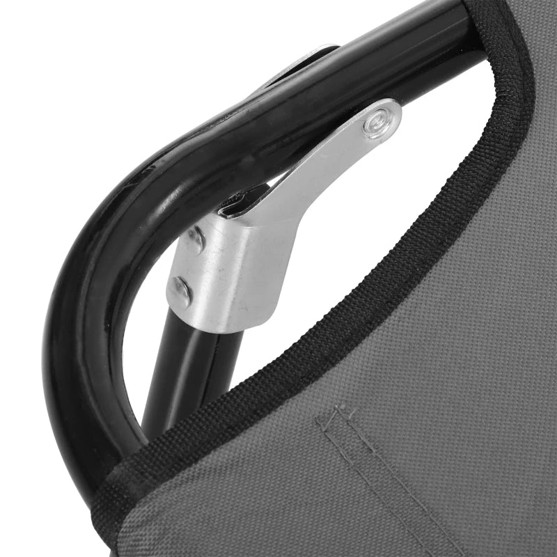 Grey Foldable Sun Loungers Set with Adjustable Backrest