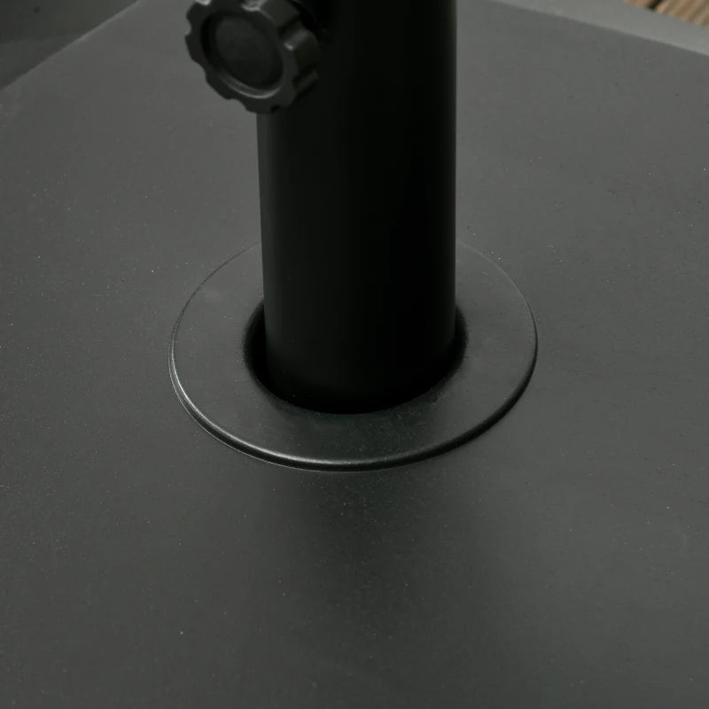 Black Garden Parasol Base Holder, 43kg Water or 60kg Sand Filled, Umbrella Stand with Wheels and Brakes