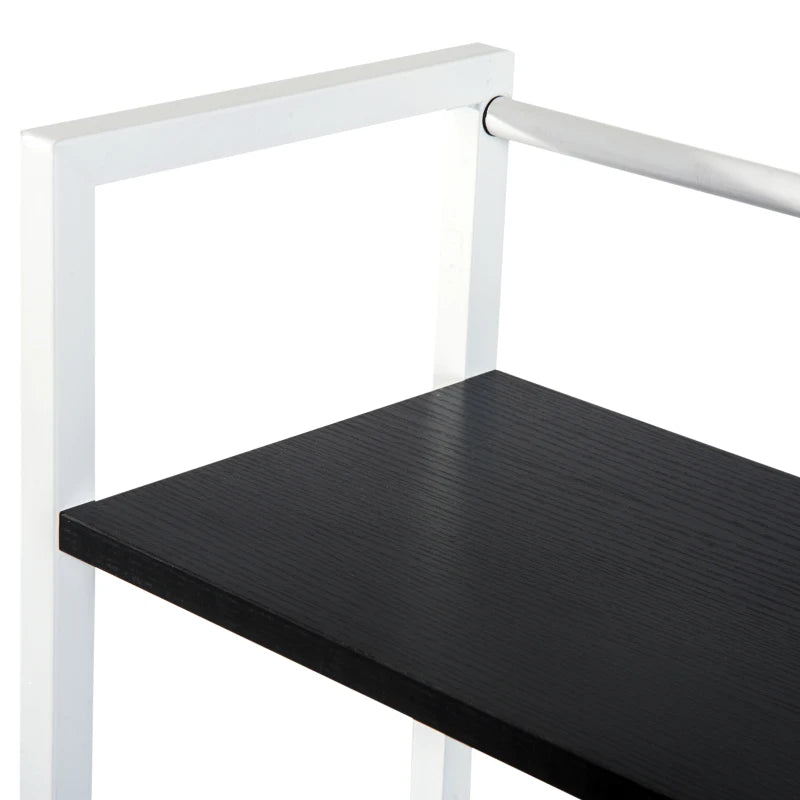 Industrial Reversible Computer Desk with Storage Shelves - Home Office Writing Desk, Easy Assembly, 120x64x121cm, Black & White