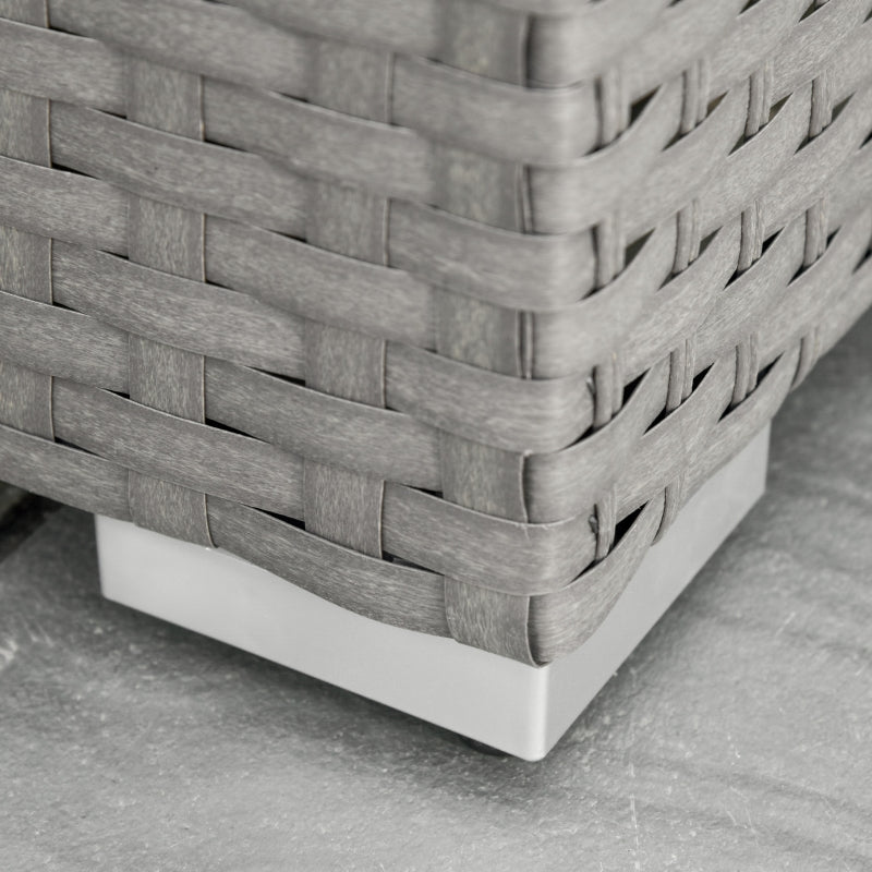 Rattan Haven: 6-Piece Aluminium & Wicker Lounge Set with Plush Cushions and Glass-Top Table