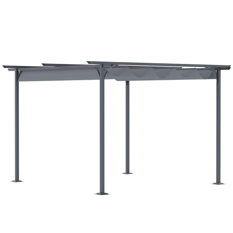 3.5m x 3.5m Metal Pergola - Grey