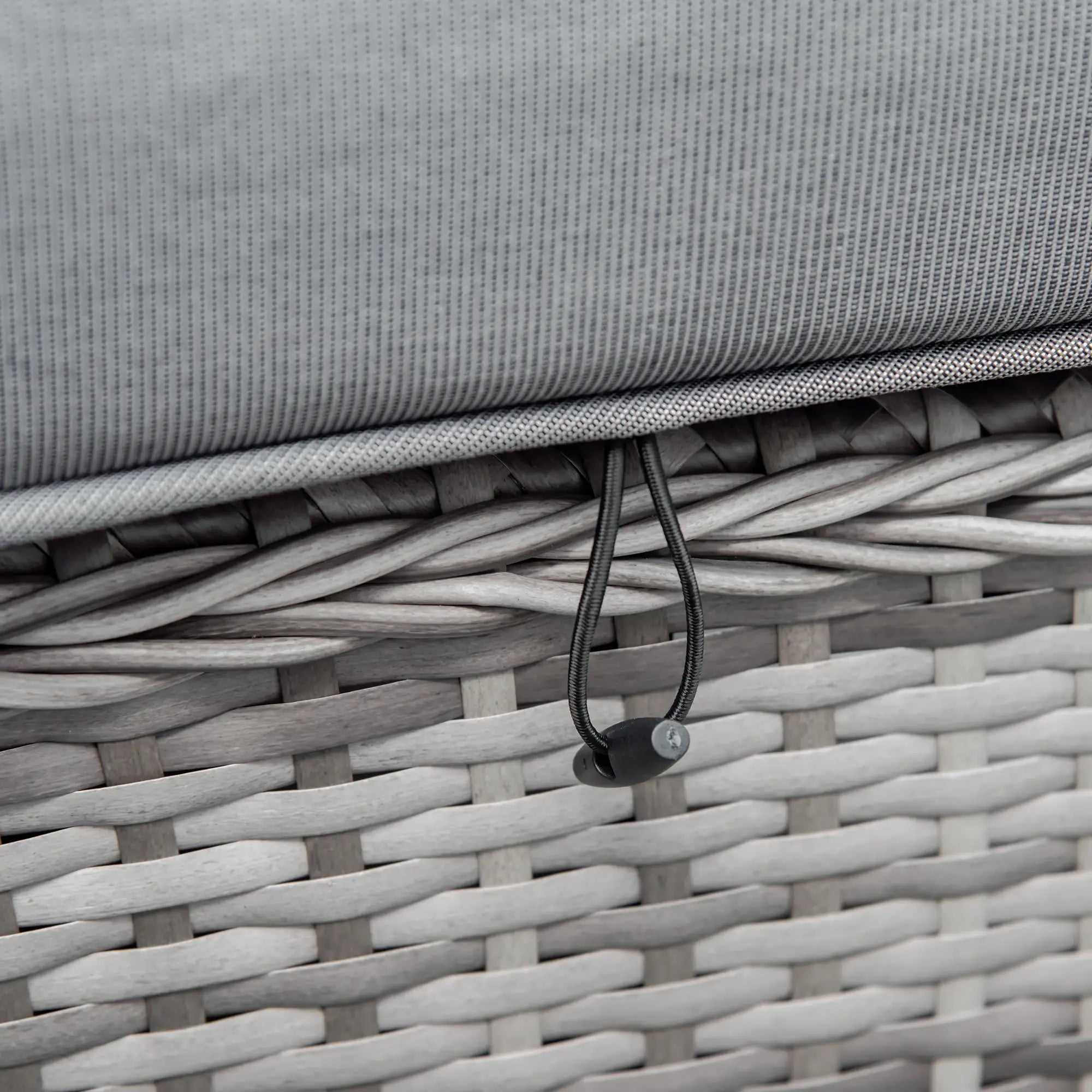 Grey 6-Piece PE Rattan Corner Sofa Set with Padded Cushions, Elegant Half-Round Rattan Corner Furniture