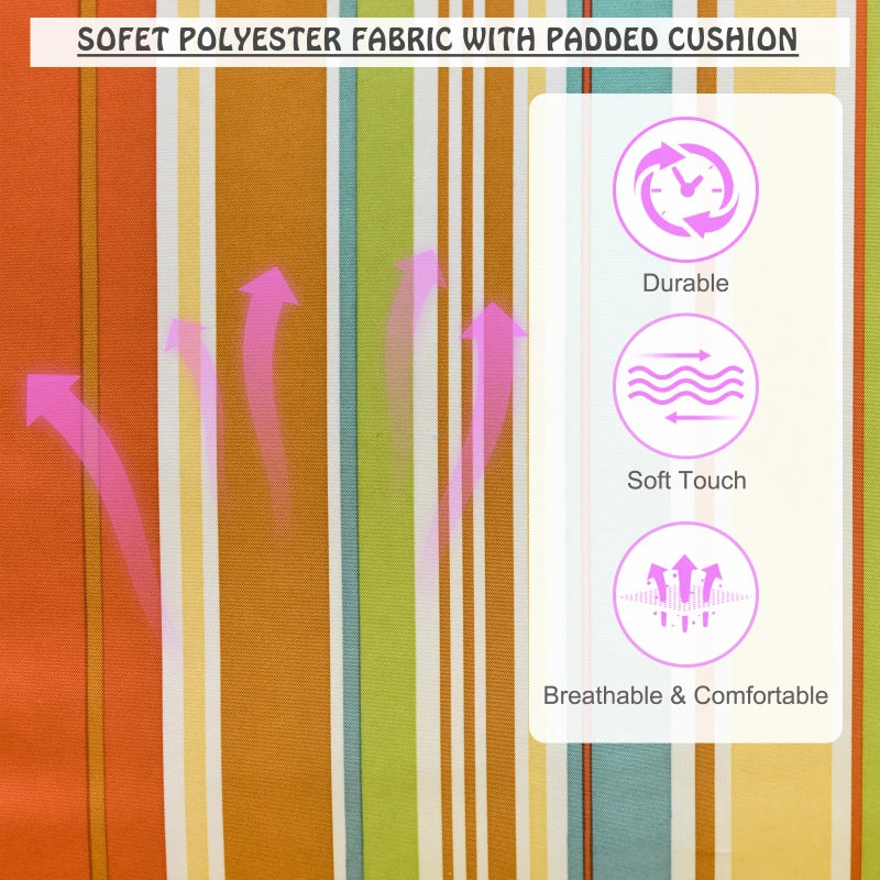 Striped Hanging Hammock Swing Chair - Safe Indoor/Outdoor Seating