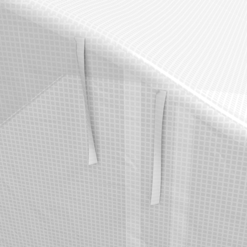 4x3m Green Walk-in Polytunnel Greenhouse with Zipped Roll Up Sidewalls and Mesh Door