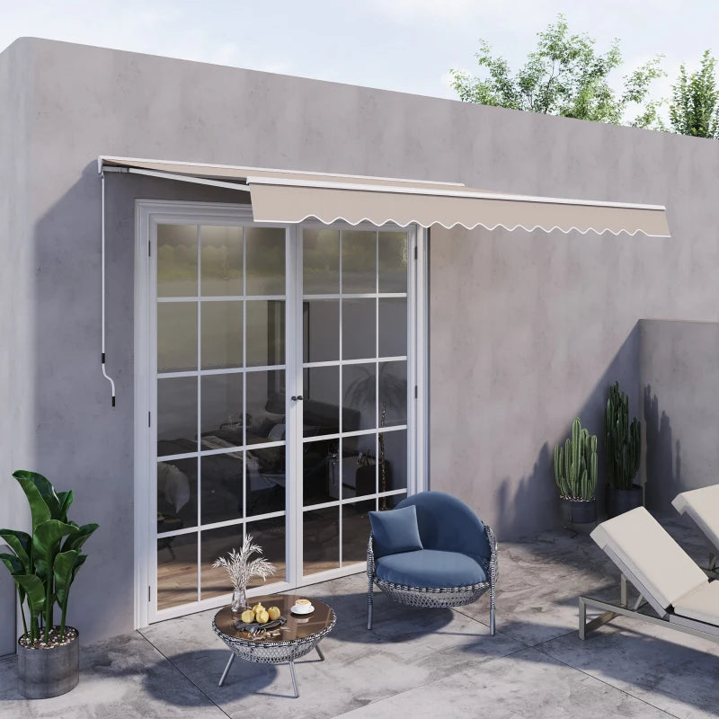 Cream White 3.5L x 2.5M Retractable Electric Awning Shade