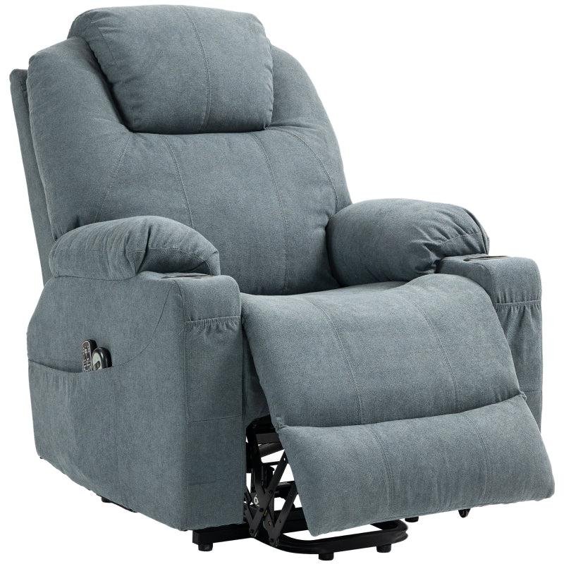 Lift and Recline Massage Armchair with Heat in Grey for Ultimate Comfort and Relaxation