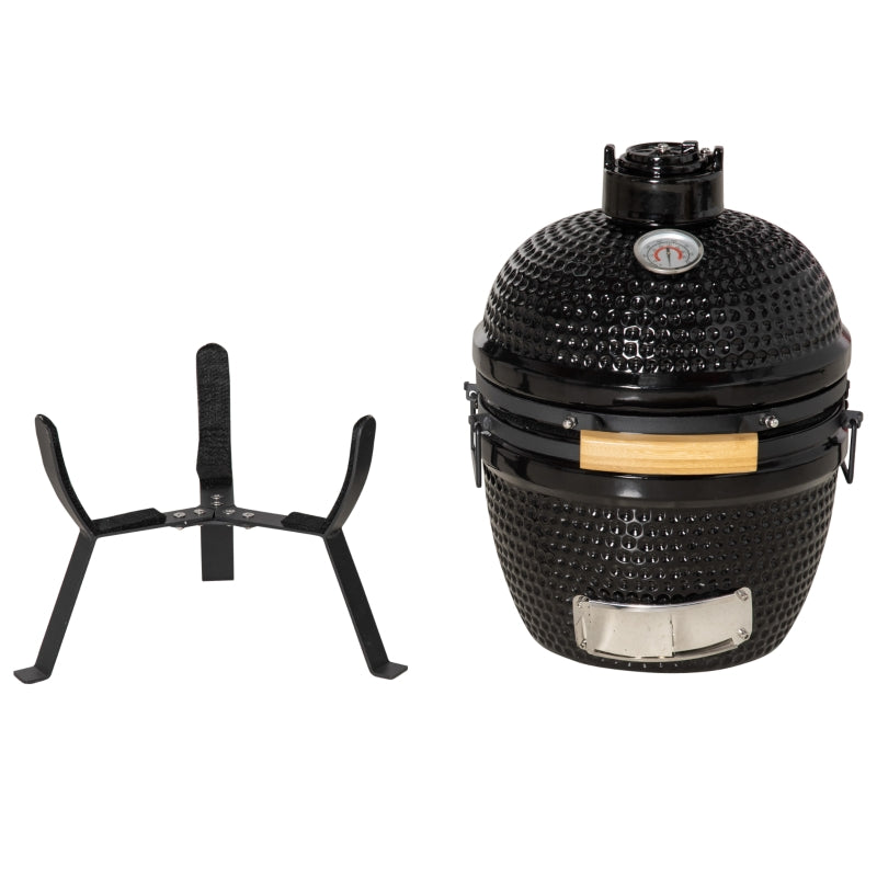 Black Cast Iron Ceramic Charcoal BBQ Oven