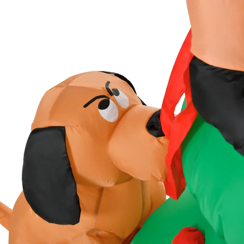 6ft Inflatable Christmas Tree with LED Lights & Santa Dog - Perfect Indoor Outdoor Holiday Decoration for Garden & Lawn Parties