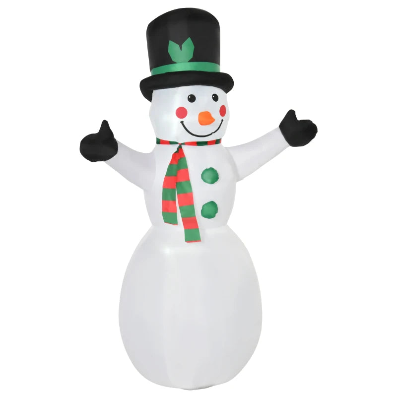 6.5ft Inflatable Snowman with LED Lights - Christmas Air Blown Holiday Decoration for Outdoor Garden Festivities