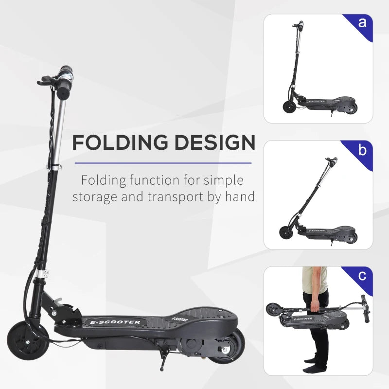 Folding Electric Scooter for Kids Ages 7 to 14 Black Ride On Toy