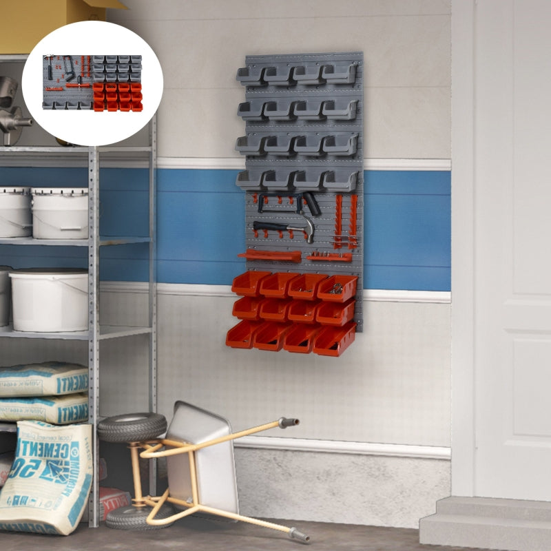 Efficient 44 Piece Wall Tool Storage Solution