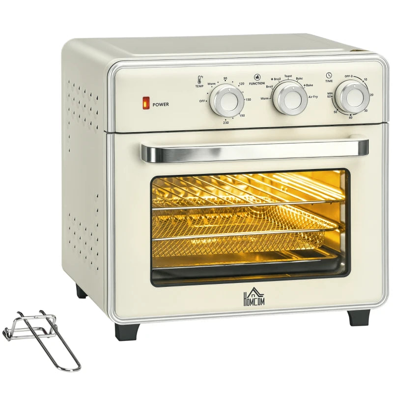20L 90-230 Mini Electric Oven - Cream | Compact Kitchen Appliance for Baking, Toasting & Cooking | Energy Efficient