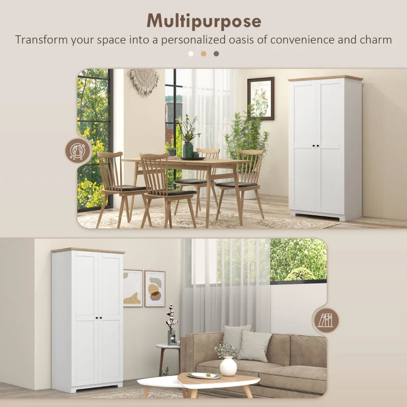 Modern 172cm Freestanding Kitchen Cupboard with Doors and Shelves for Dining Room Storage