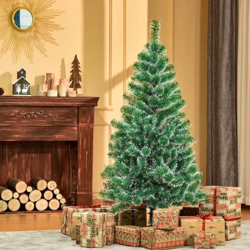 5FT Artificial Christmas Tree with Metal Stand - Indoor Holiday Decoration & Perfect Xmas Gift - Lush Branch Tips