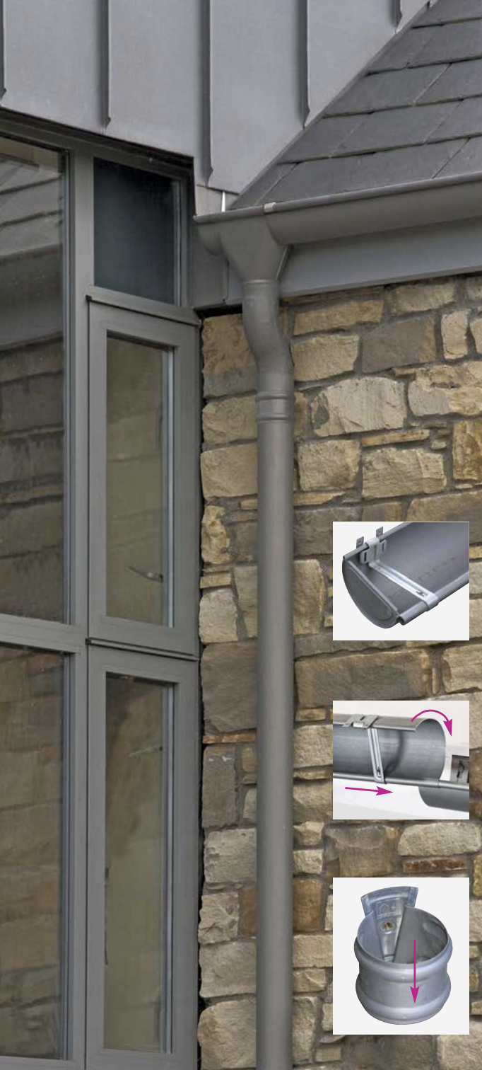 Quartz Zinc Plain Box Hopper Head With 80mm Outlet