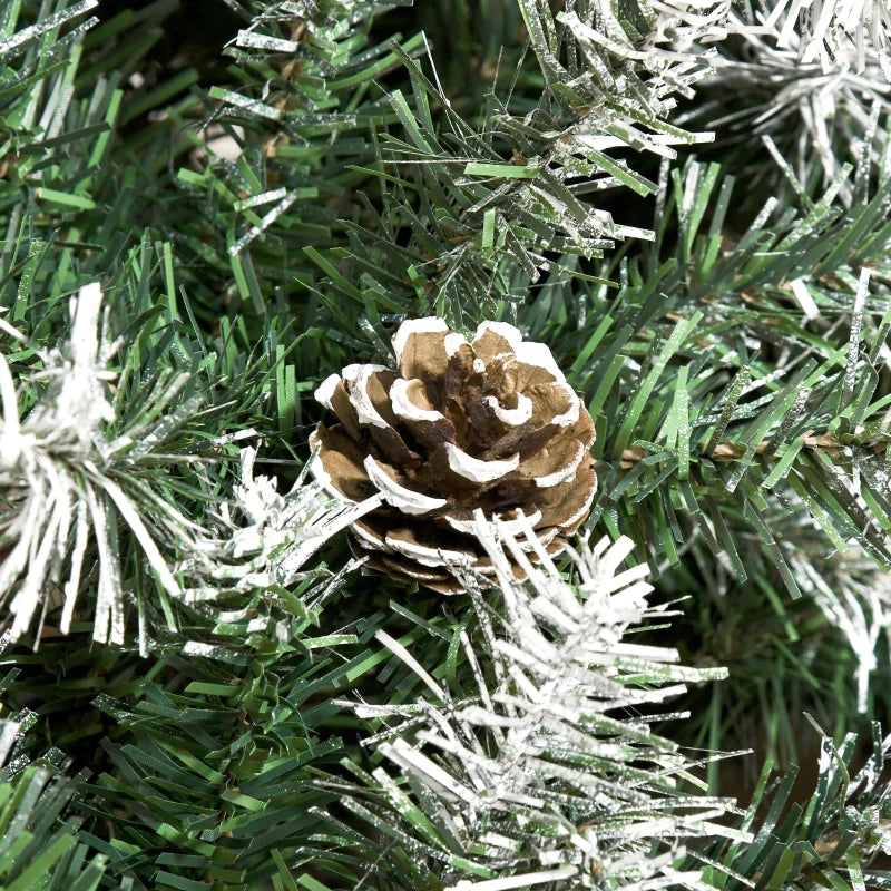 6FT Artificial Christmas Tree with Pine Cones - Automatic Open Holiday Decoration for Festive Home - Green Xmas Tree