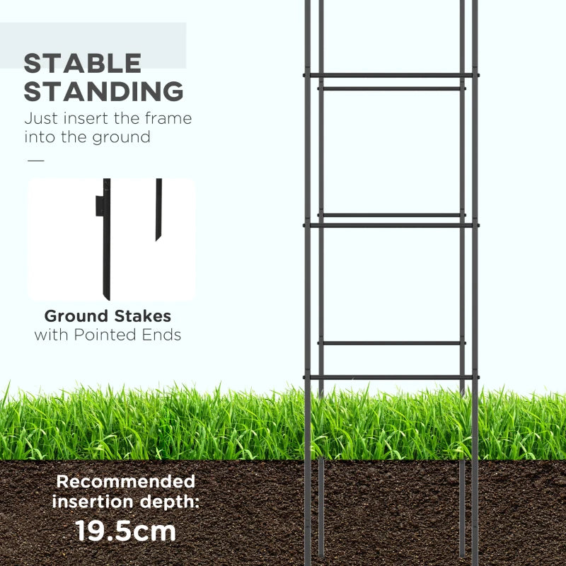 Metal Garden Arch for Climbing Plants and Vines - Black Outdoor Arbor for Weddings, 140L x 40W x 240H cm