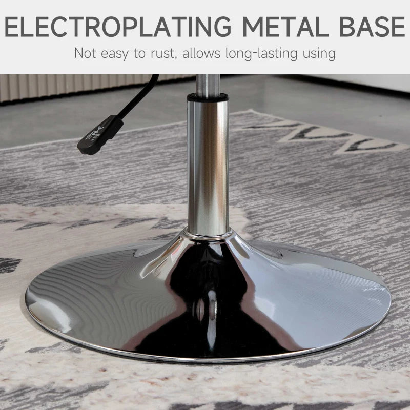 Contemporary Swivel Microfibre Accent Chair with Adjustable Height, Thick Cushion and Lumbar Support for Living Room or Office in Dark Grey