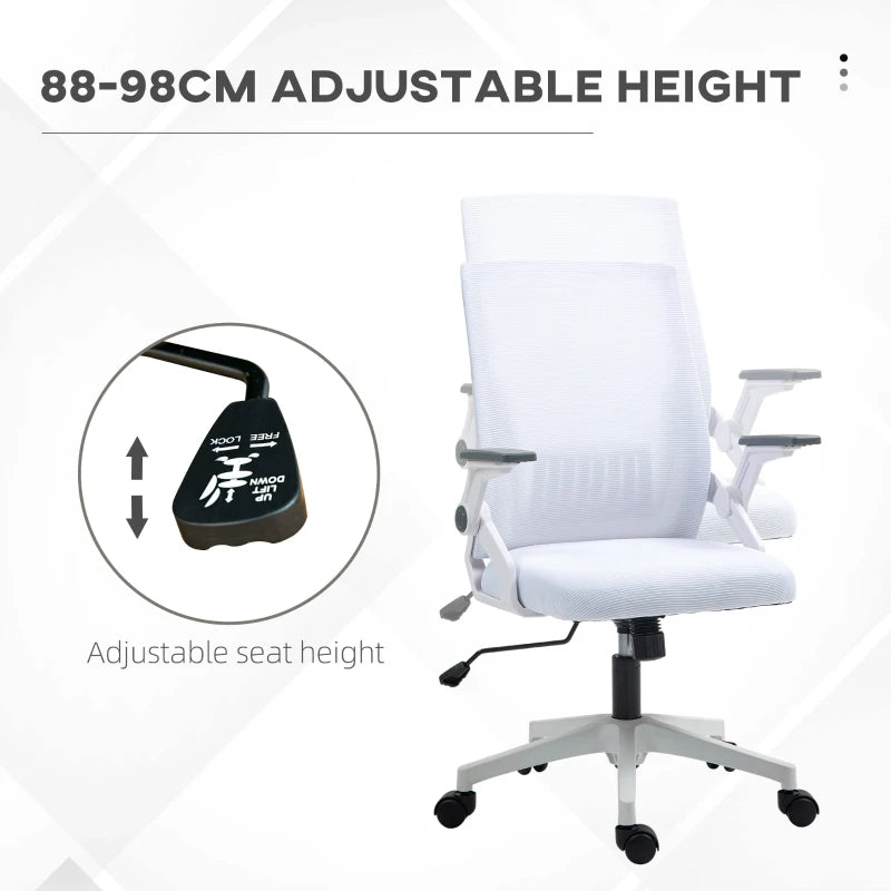 Vinsetto Ergonomic Office Chair with Lumbar Support - Stylish White Design for Comfort and Productivity