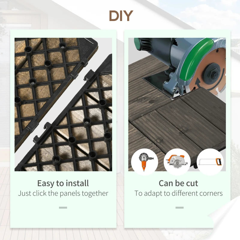 Interlocking Grey Decking Tiles (27 Tiles)