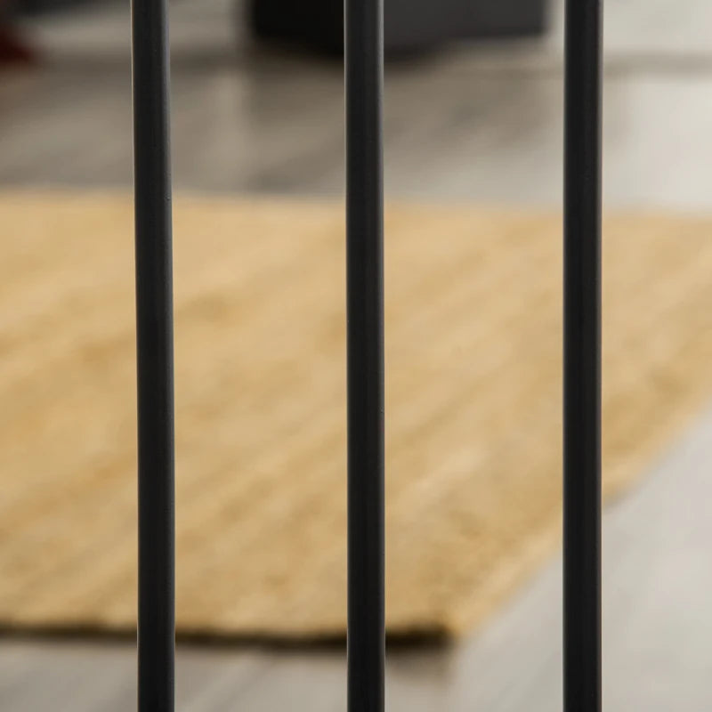 Pet Safety Gate with Cat Flap, Auto Close, 74-80cm Wide for Staircases, Doorways & Hallways - Black