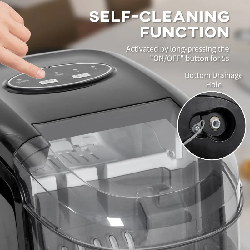 12kg Countertop Ice Machine with Scoop - Compact, Efficient Ice Maker for Home, Parties & Events - Perfect for Drinks