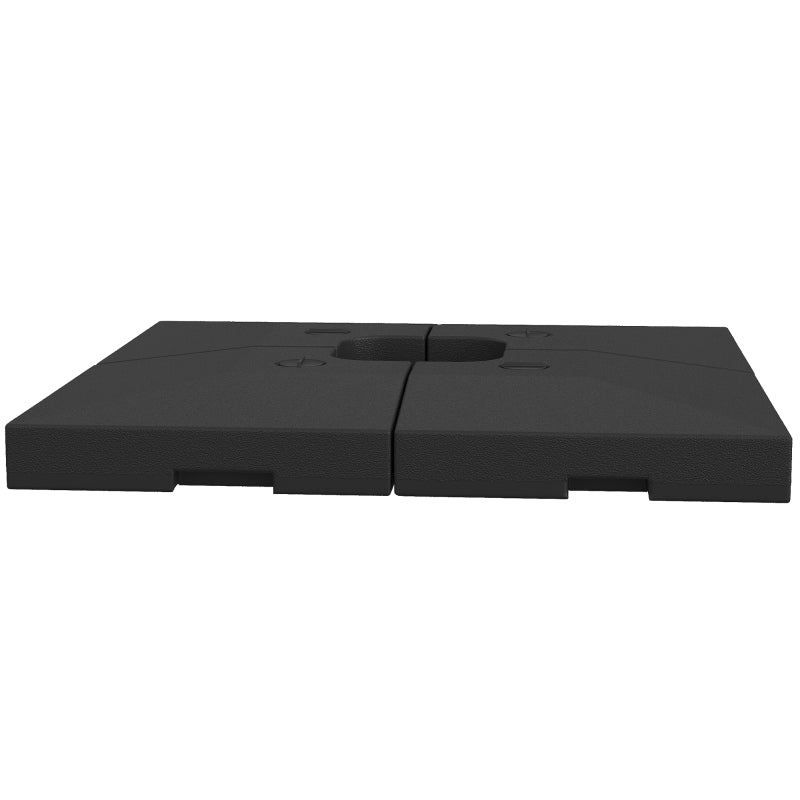 4-Piece Heavy Duty Parasol Base - 120KG Sand/80L Water Fillable - Cross Stand & Cantilever Holder