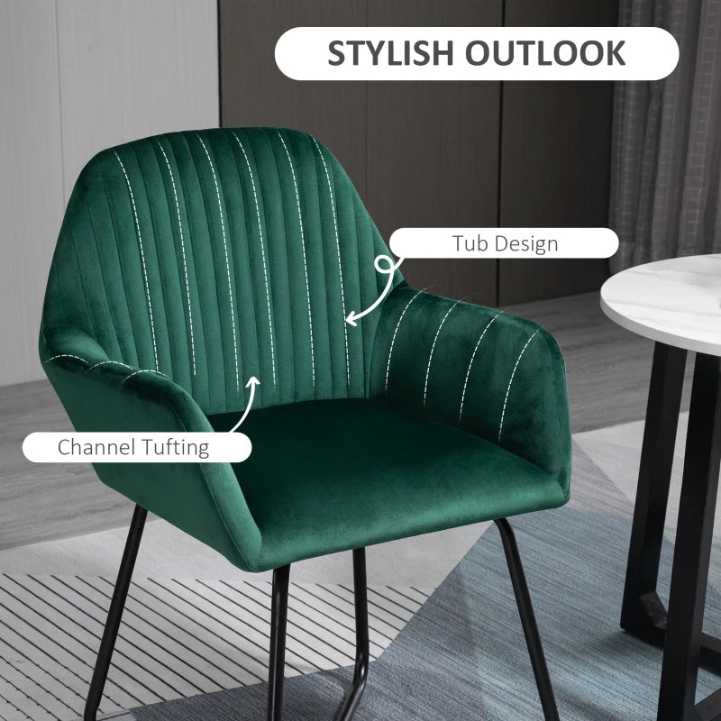 Velvet-Feel Plisse Back Accent Chair in Green for Stylish Home Decor