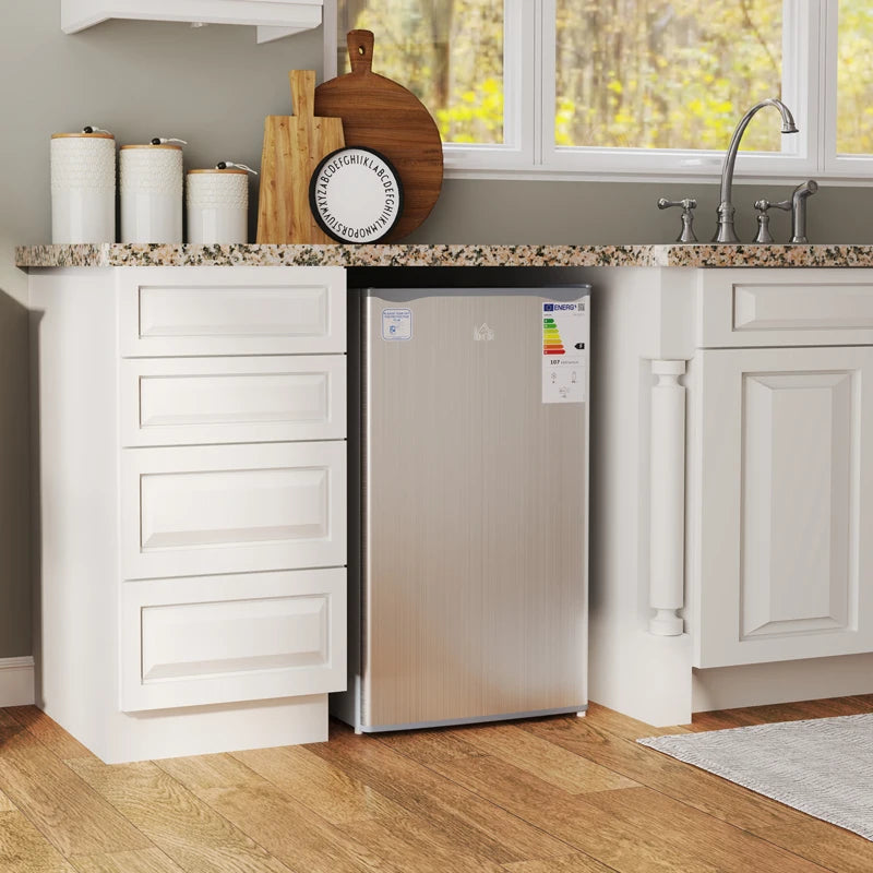 91L Freestanding Under-Counter Fridge with Lock in Grey for Home and Office