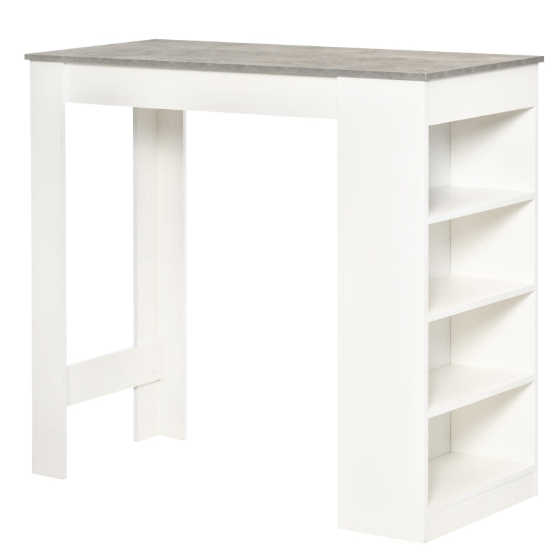 Stylish Grey Bar Table with 4-Tier Storage Shelf - Perfect for Kitchen, Dining Room & Living Room