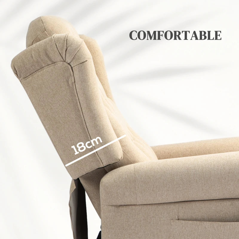 Beige 45° Lifting Riser Recliner Armchair for Comfort and Support