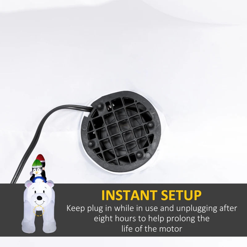 6.4ft Inflatable Polar Bear & Penguin Christmas Decoration - Festive Holiday Yard Inflatable for Outdoor Display