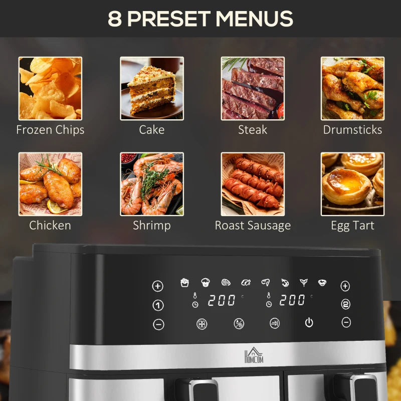 8.5L Dual Basket Air Fryer - Sync & Multi-Menu Cooking for Perfectly Crispy Meals Every Time