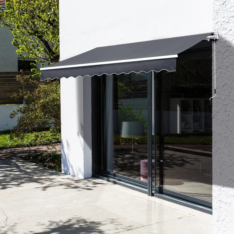 3.5m x 2.5m Dark Grey Retractable Awning Canopy
