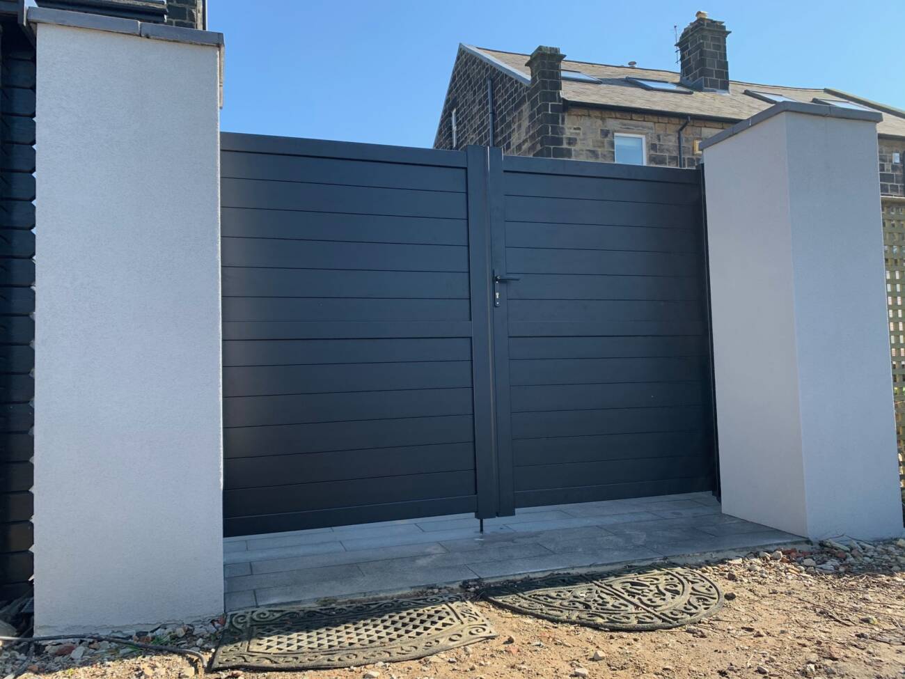 Readymade Aluminium Double Swing Driveway Gate