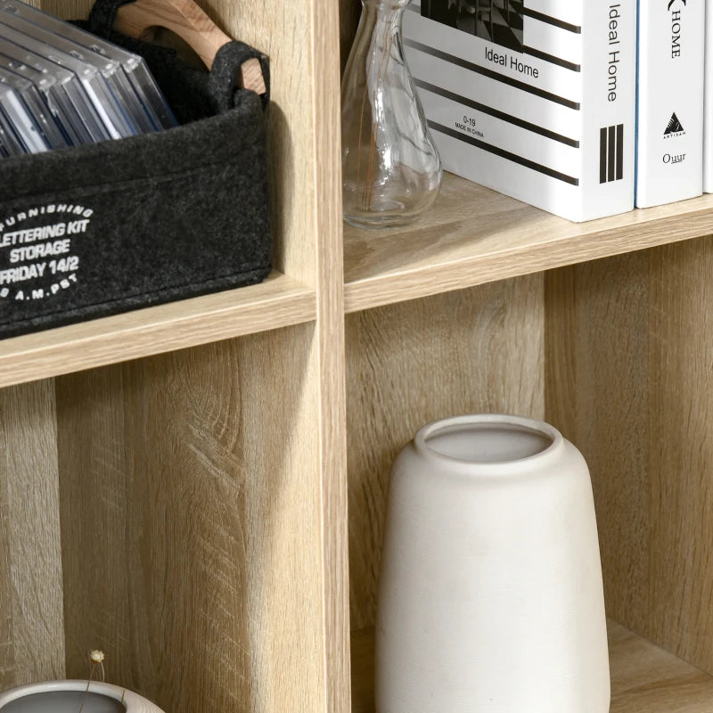Stylish Six-Cube Bookcase in Oak Wood Effect - Modern Storage Solution for Home & Office Organization