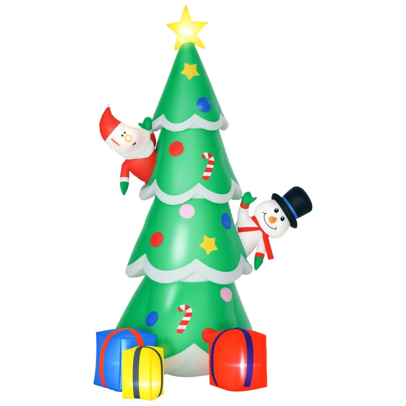 7FT Christmas Inflatable Tree with LED Lights - Perfect Indoor & Outdoor Holiday Decoration