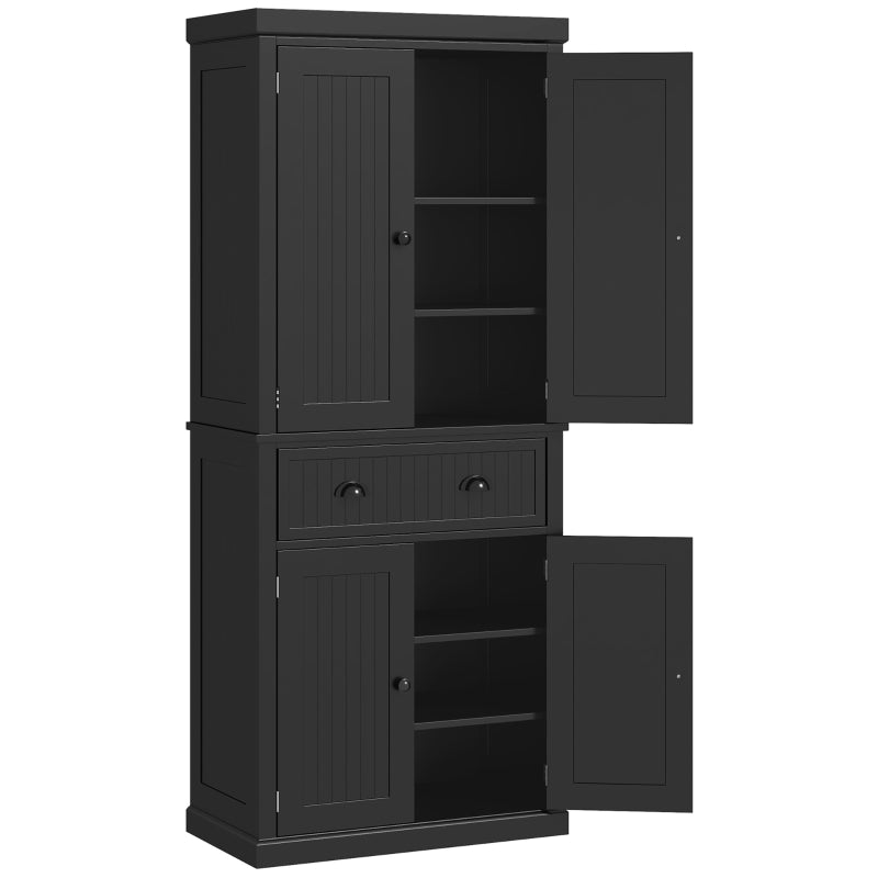 Freestanding Multi-Storage Kitchen Cabinet in Black - Stylish & Functional Organizer for Home & Kitchen Storage Solutions