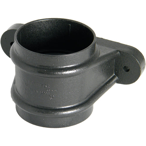 "Cast Iron" Style 68mm Round Downpipe Pipe Socket With Fixing Lugs