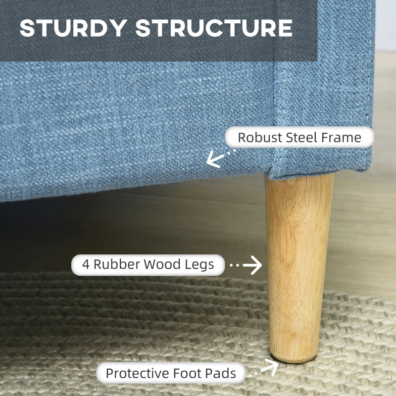 Stylish Upholstered Accent Chair for Living Room, Bedroom or Home Office - Comfy Blue Fireside Armchair