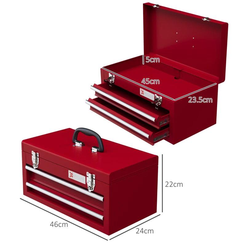Lockable Metal Tool Box with Drawers