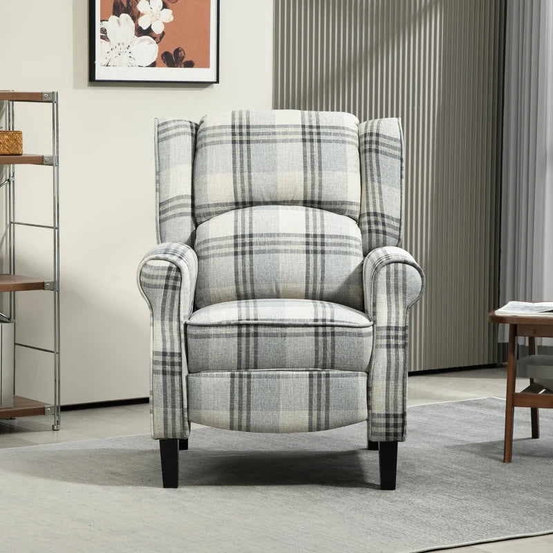 Striped 160° Reclining Armchair with Footrest for Ultimate Comfort and Relaxation