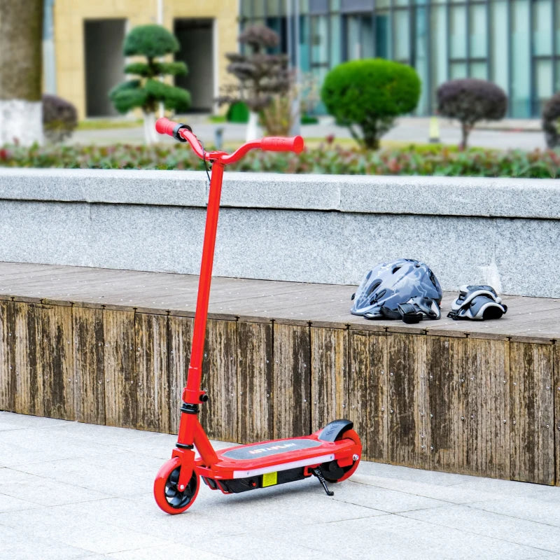 Electric Scooter for Kids Ages 6-14 with Colorful LED Lights Red