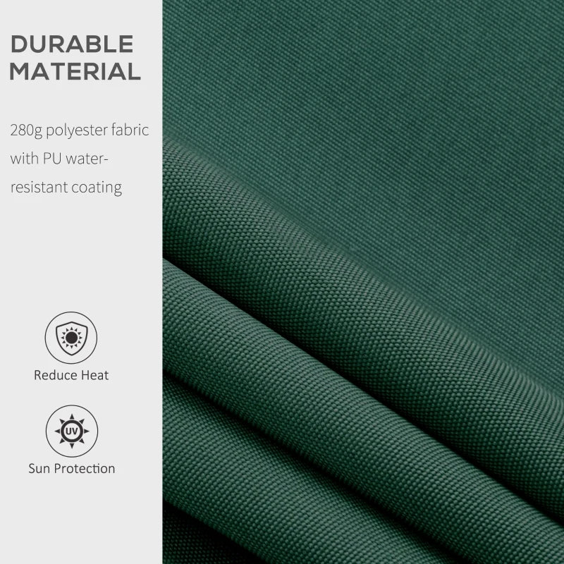 4m x 2.5m Manual Awning Sun Shade - Green