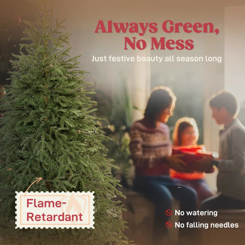 6ft Full Spruce Christmas Tree with Realistic Dense Tips - Easy Assembly, Lush Green Holiday Decor